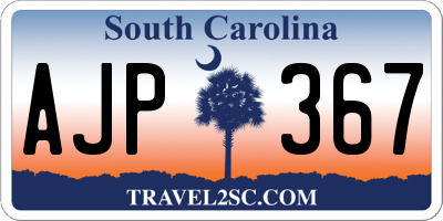 SC license plate AJP367