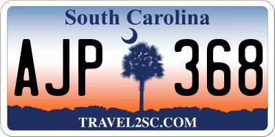 SC license plate AJP368