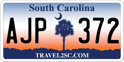 SC license plate AJP372