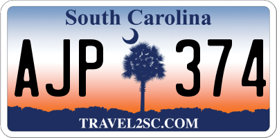 SC license plate AJP374