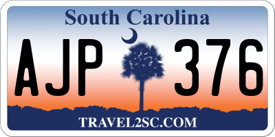 SC license plate AJP376