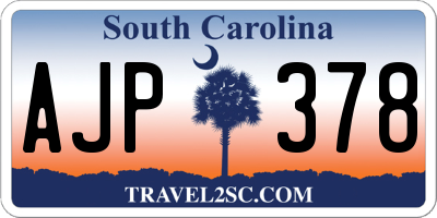 SC license plate AJP378
