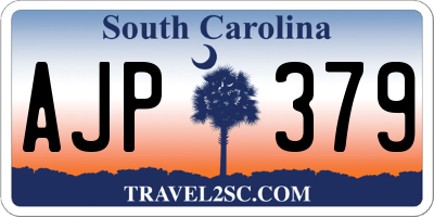 SC license plate AJP379