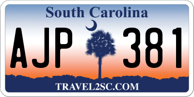 SC license plate AJP381