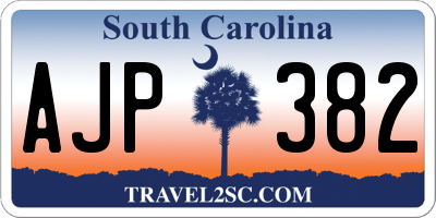 SC license plate AJP382