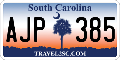 SC license plate AJP385
