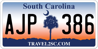 SC license plate AJP386