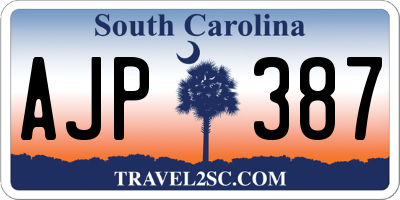 SC license plate AJP387