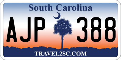 SC license plate AJP388