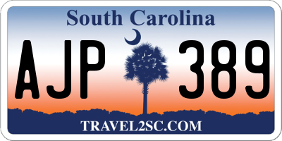 SC license plate AJP389