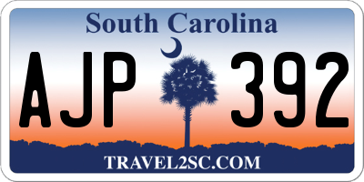SC license plate AJP392