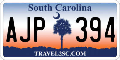 SC license plate AJP394