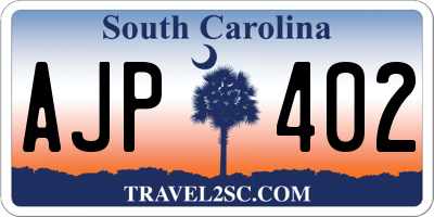 SC license plate AJP402