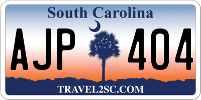 SC license plate AJP404