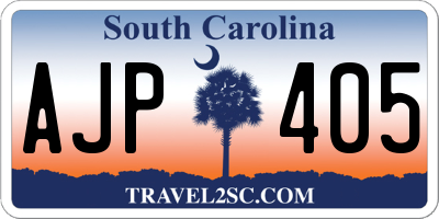 SC license plate AJP405