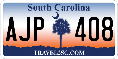 SC license plate AJP408