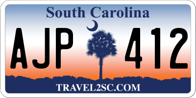SC license plate AJP412