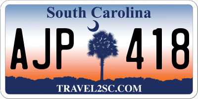 SC license plate AJP418