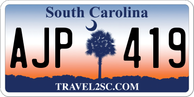 SC license plate AJP419