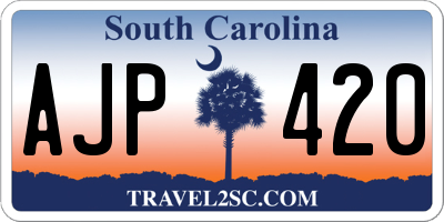 SC license plate AJP420