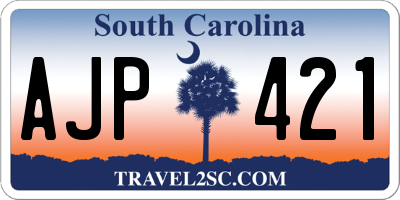 SC license plate AJP421