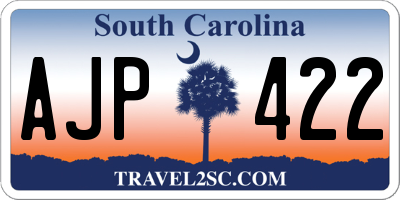 SC license plate AJP422