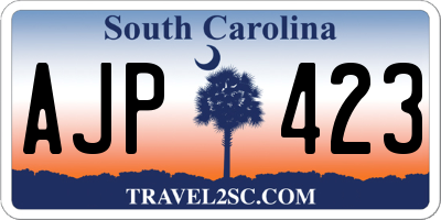 SC license plate AJP423