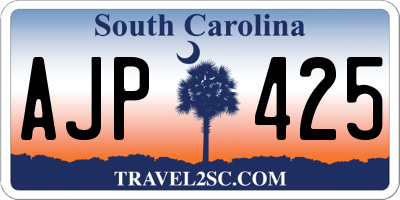 SC license plate AJP425