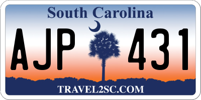 SC license plate AJP431