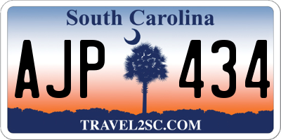 SC license plate AJP434