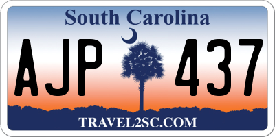 SC license plate AJP437