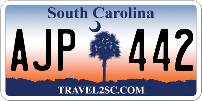 SC license plate AJP442