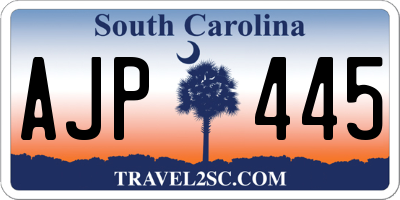 SC license plate AJP445