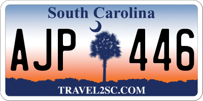 SC license plate AJP446