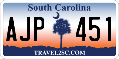 SC license plate AJP451