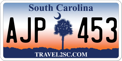 SC license plate AJP453