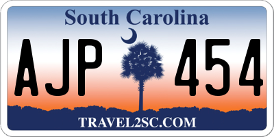 SC license plate AJP454