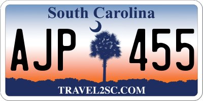 SC license plate AJP455
