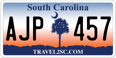 SC license plate AJP457
