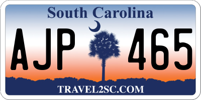 SC license plate AJP465