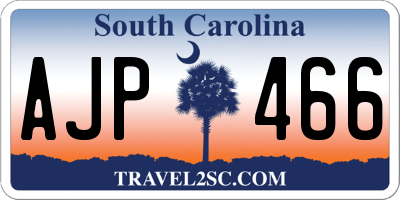 SC license plate AJP466