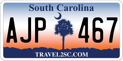 SC license plate AJP467