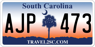 SC license plate AJP473