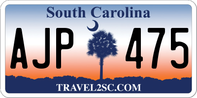 SC license plate AJP475