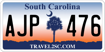 SC license plate AJP476