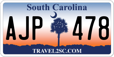 SC license plate AJP478