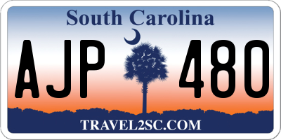 SC license plate AJP480