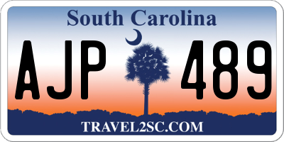 SC license plate AJP489