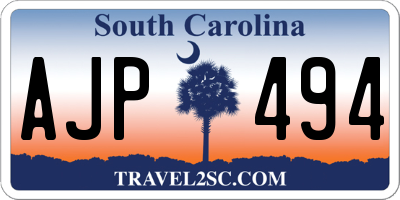 SC license plate AJP494