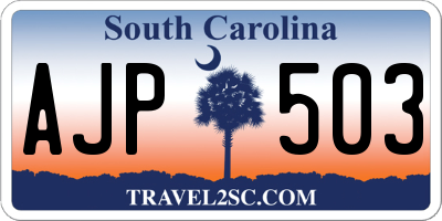 SC license plate AJP503